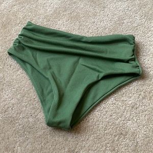 Olive high waisted scrunch front bikini bottoms